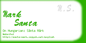 mark santa business card